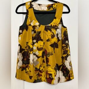 Kate spade silk watercolor floral bow sleeveless blouse small